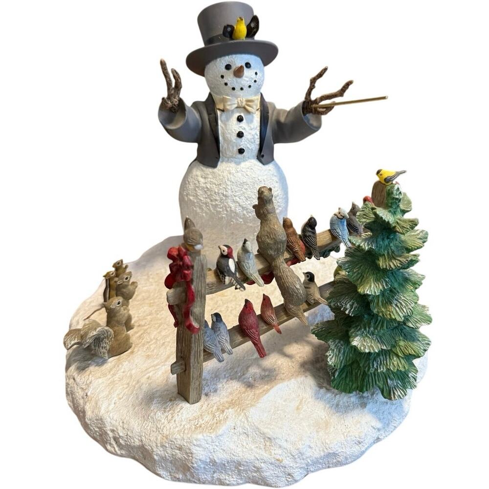 Lenox Symphony in Snow Figurine Lynn Bywaters Snowman Birds Christmas Decor Rare